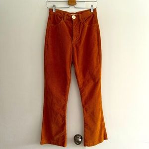 Whimsy+Row Corduroy Flare Leg High Waist Pant Rust Color
